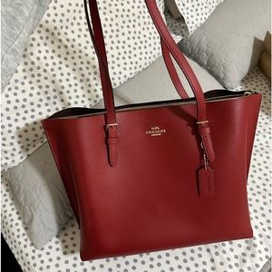 Coach red tote bag